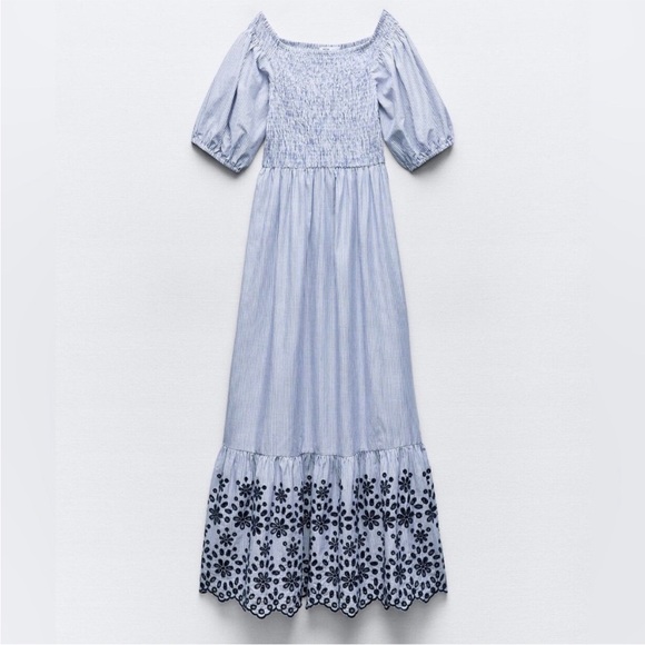 NWT ZARA Embroider Eyelet Dress Size XS - Picture 1 of 6
